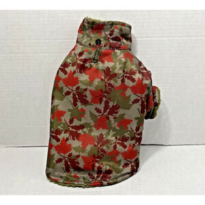 Unbranded Dog Jacket Fall Leaves Camo Style Size Small